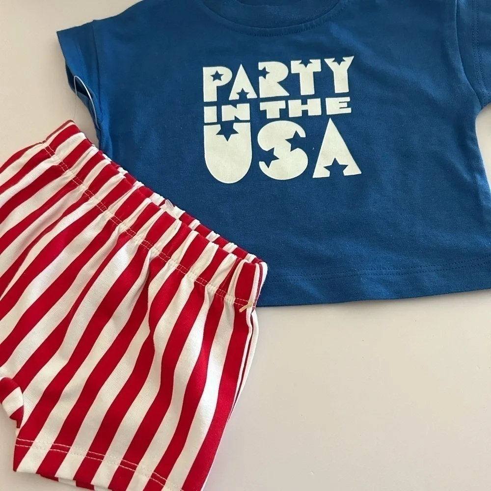 Party in the USA NEWBORN 2-piece Short Set / 4th of July / BRAND NEW WIT…